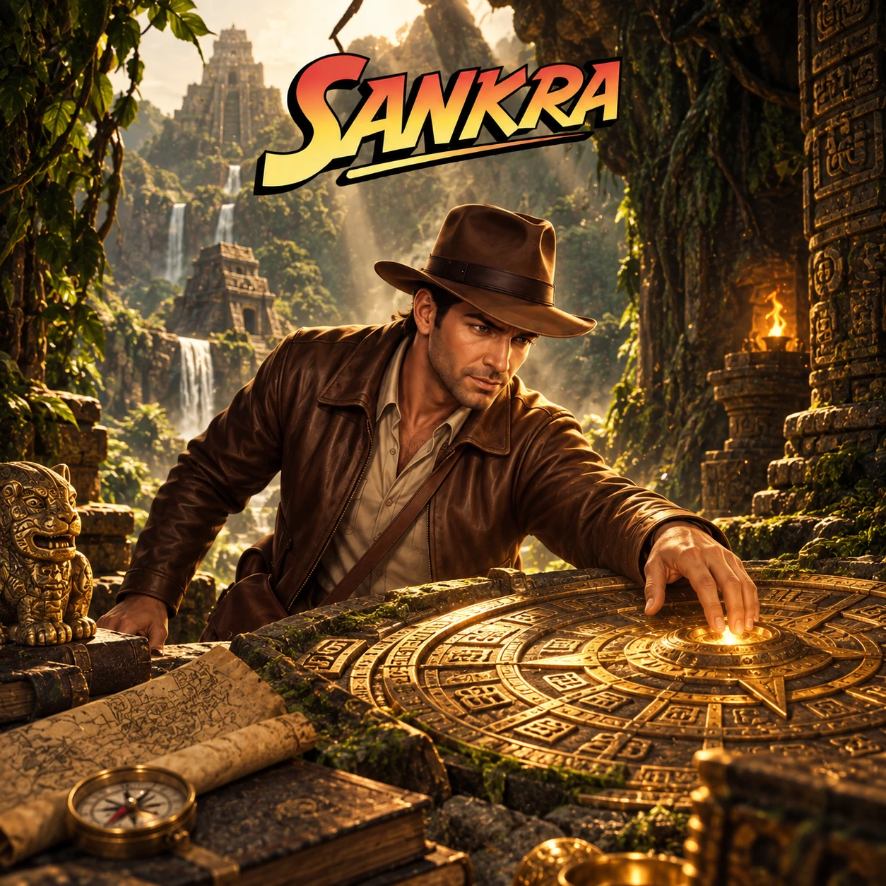 Odkrywca Sankra Casino w scenerii świątyni